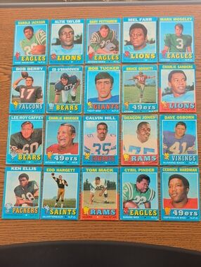 Vintage 1971 Football Trading Card Set - Colorful Team Cards